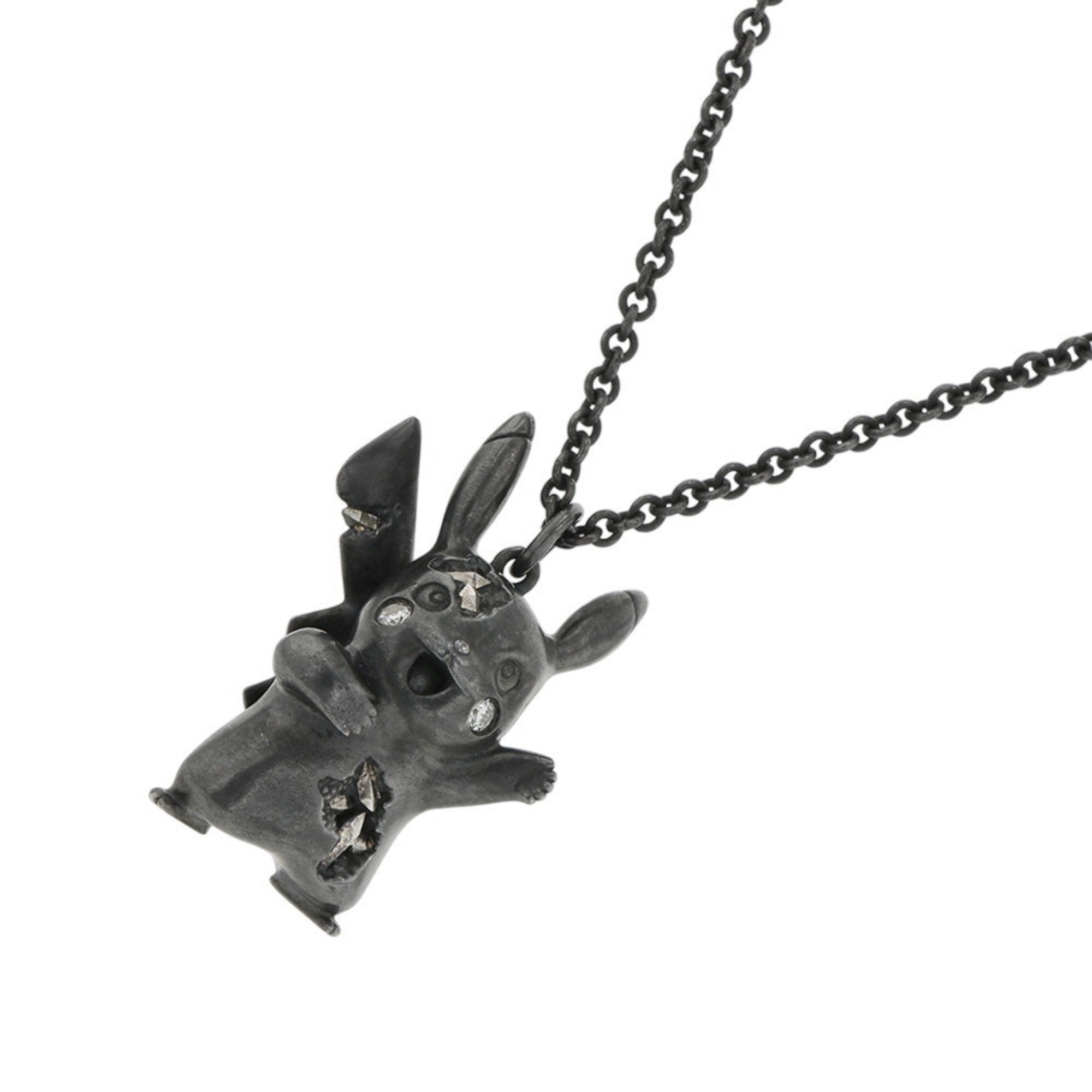 Pikachu Pendant Necklace Sterling Silver with Diamond