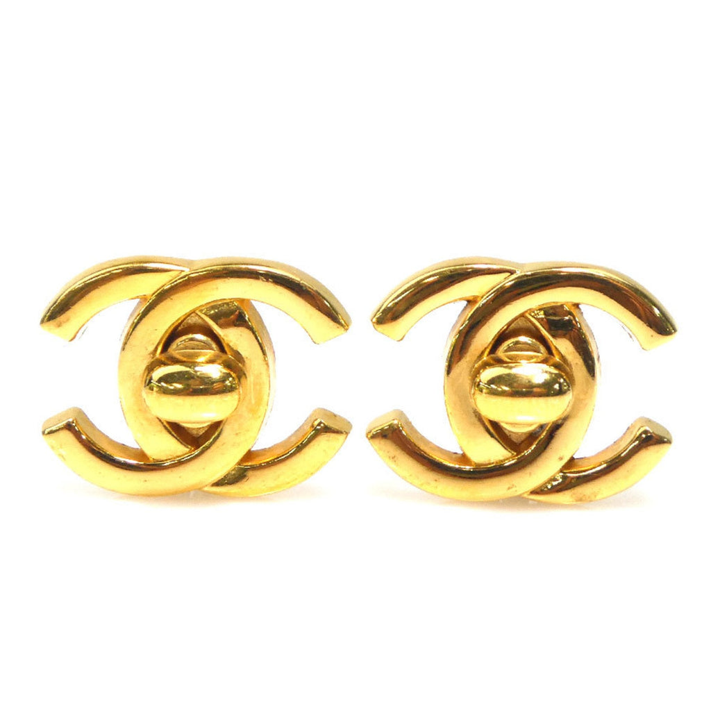 CC Logo Clip-On Earrings Gold-Tone Metal Gold-Tone Metal