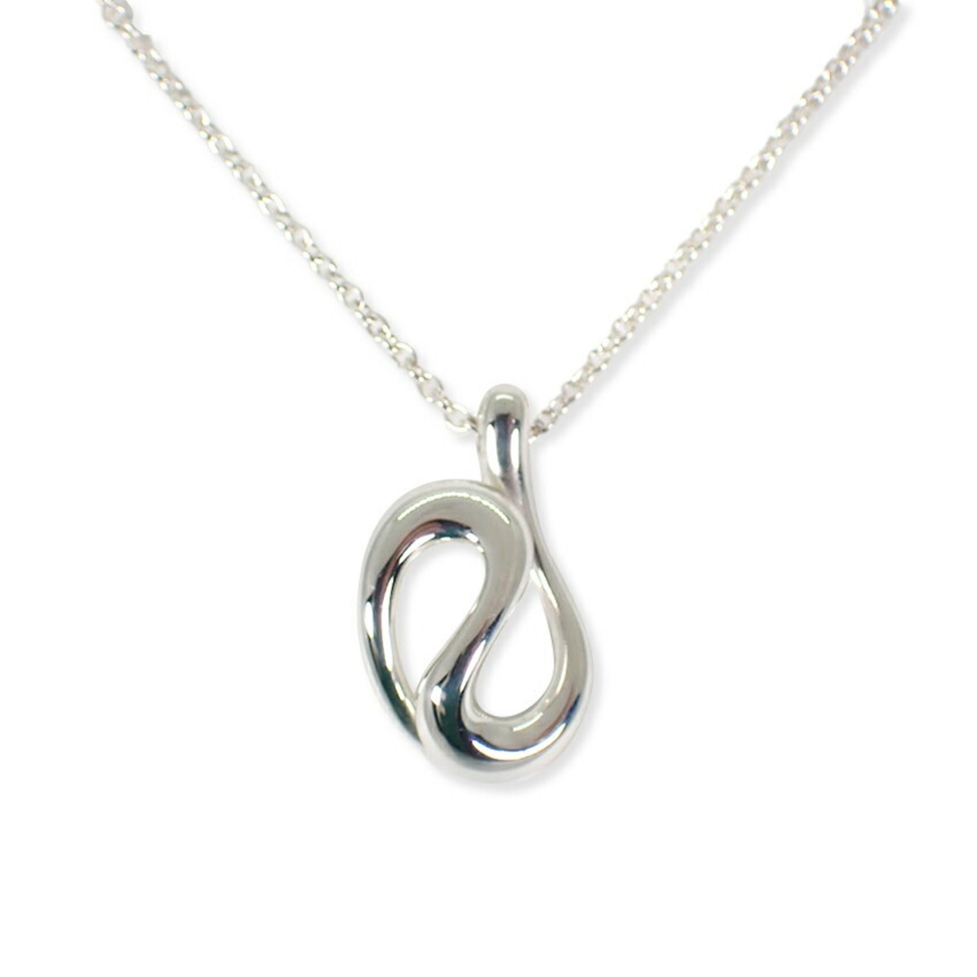 Wave Pendant Necklace Sterling Silver