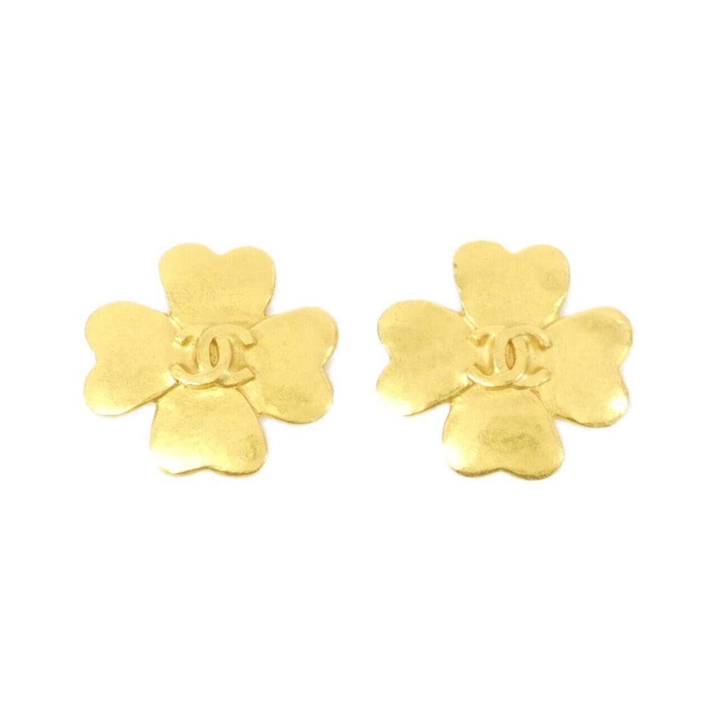 Vintage Clip-On Earrings Clip-On Gold-Tone Metal