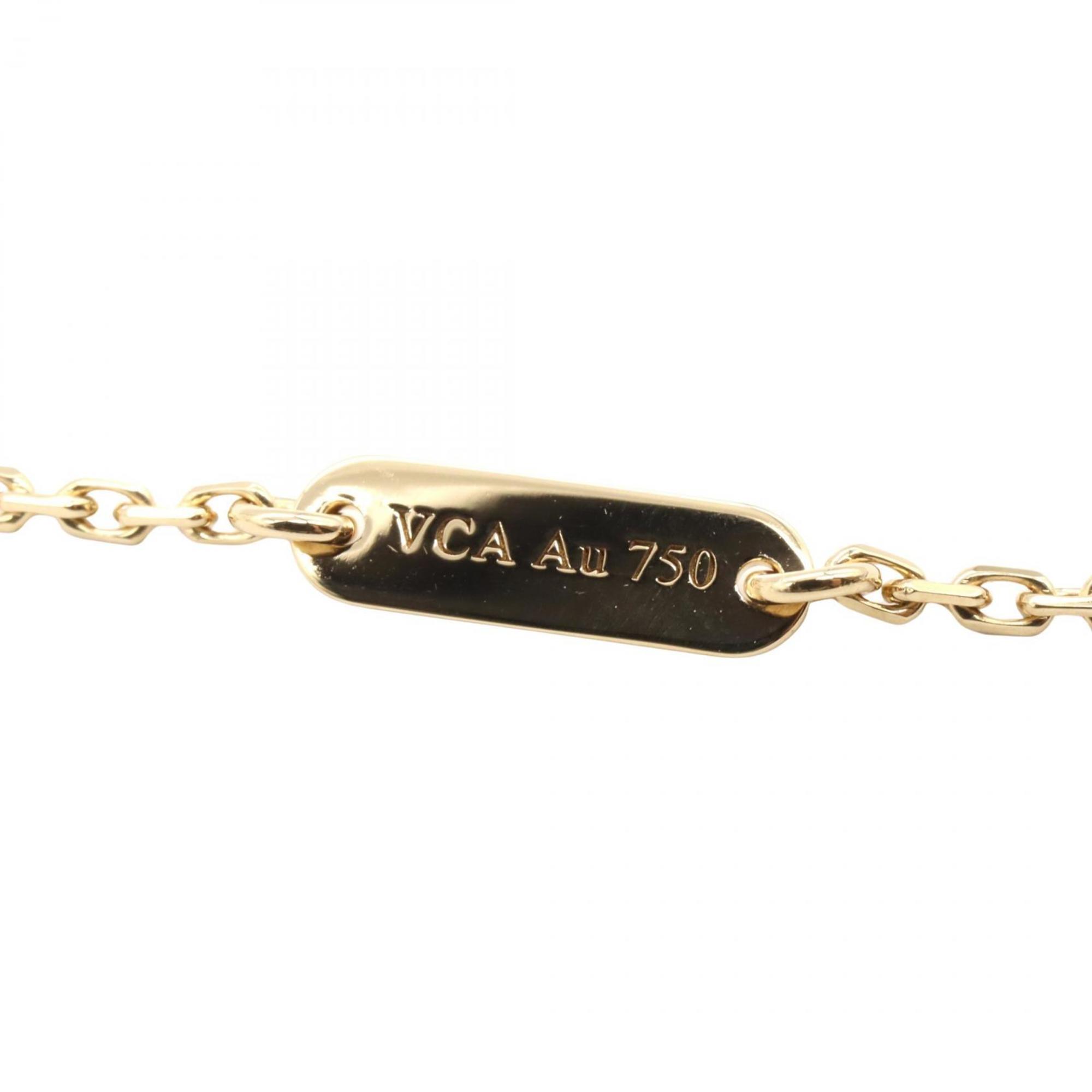 Vintage Alhambra Pendant Necklace 18K Yellow Gold and Malachite