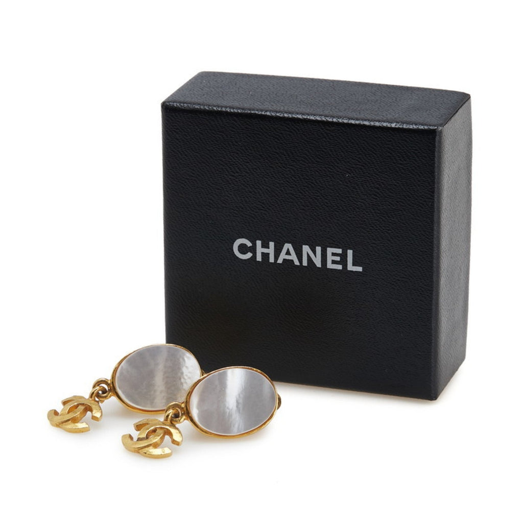 CC Logo Clip-On Earrings Gold-Tone Metal Gold-Tone Metal