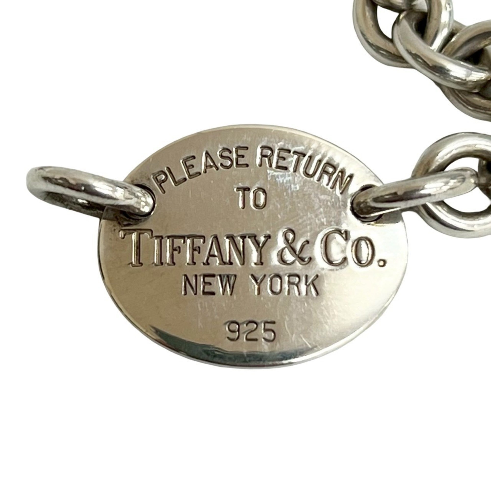 Oval Tag Pendant Necklace Sterling Silver