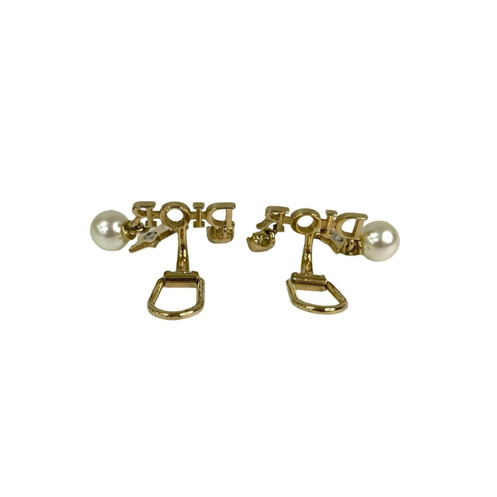 Earrings Pearl Gold-Tone Metal
