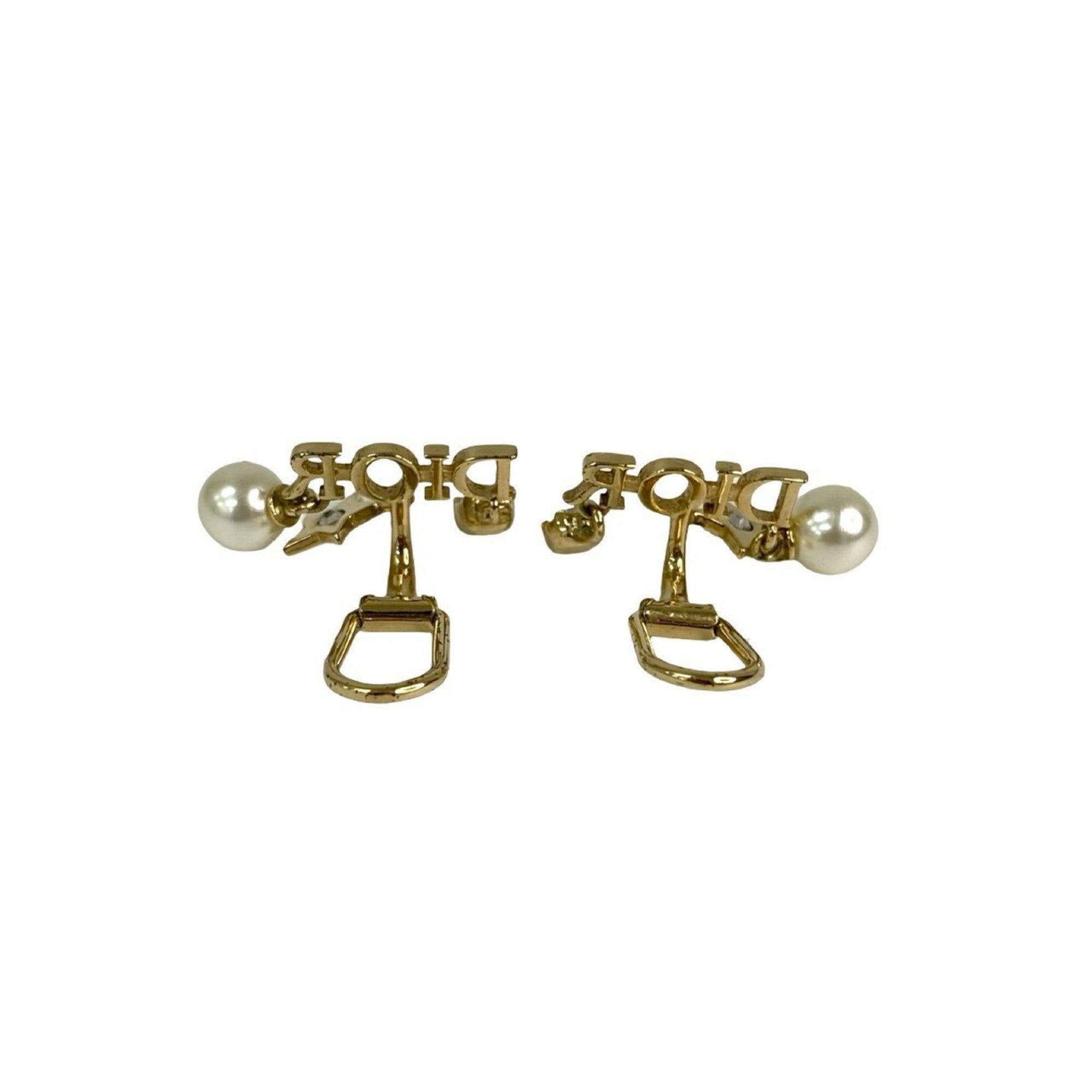 Earrings Pearl Gold-Tone Metal