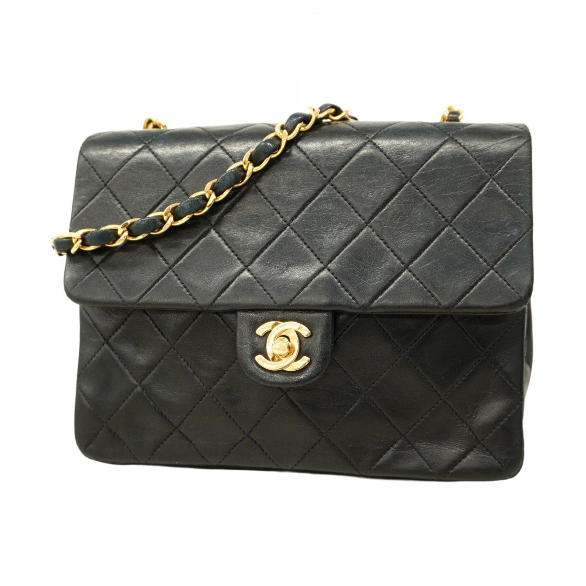Vintage Square Classic Flap Bag Quilted Lambskin Small