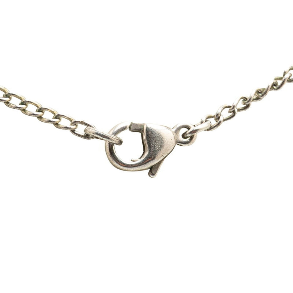 CC Logo Pendant Necklace Silver-Tone Metal