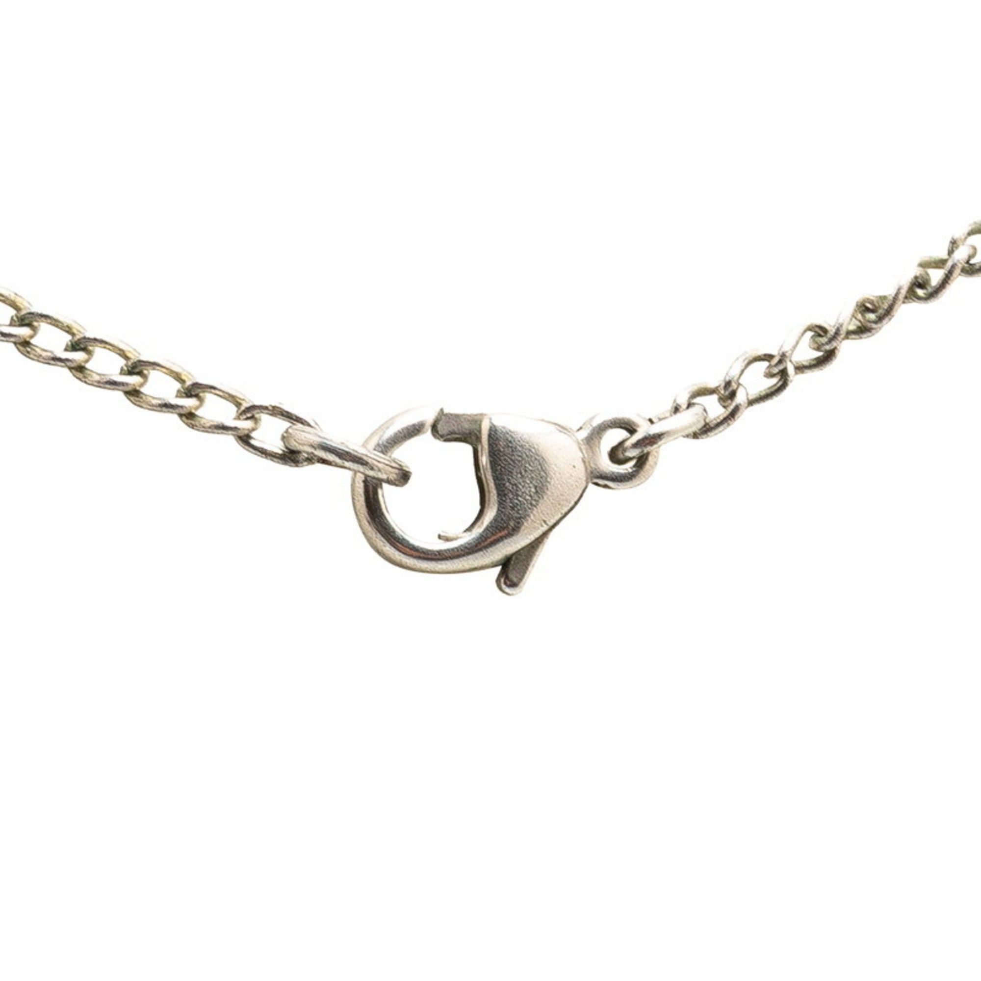 CC Logo Pendant Necklace Silver-Tone Metal