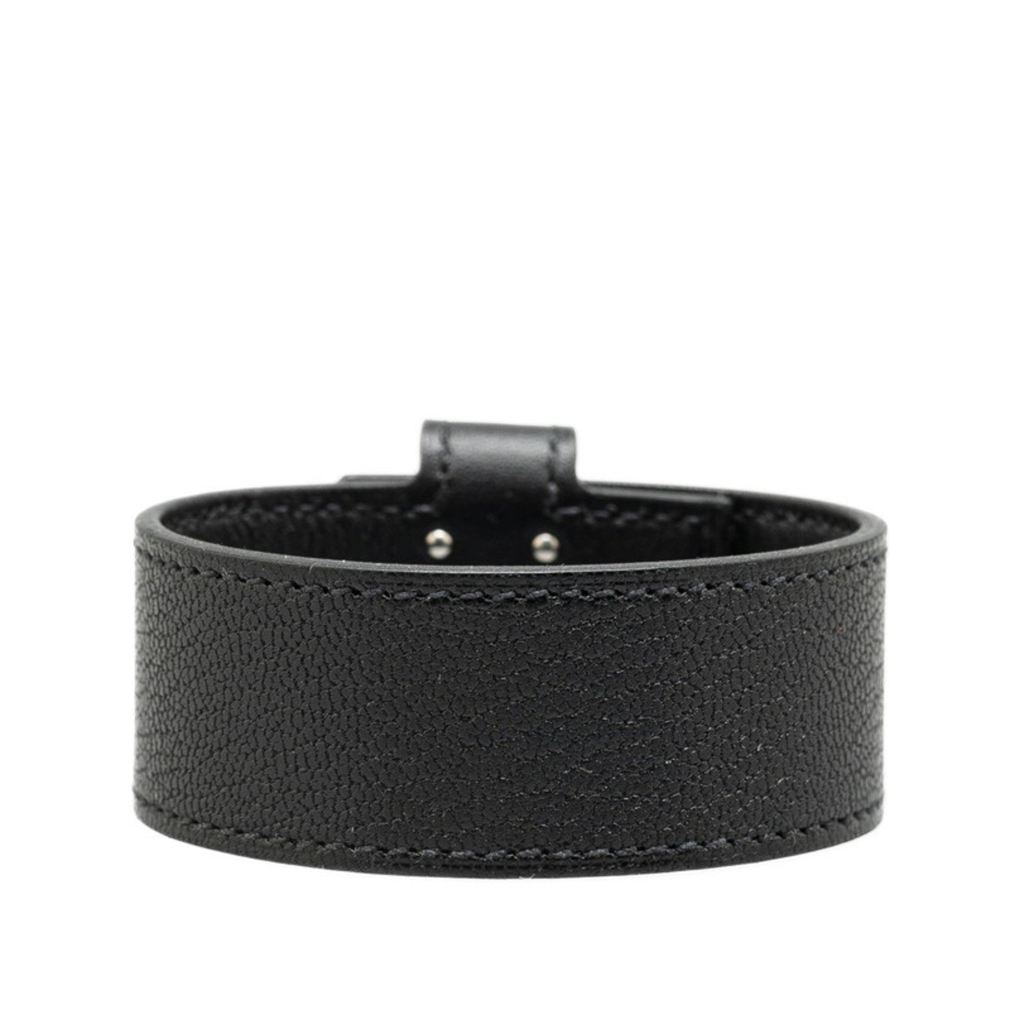 Kelly Bangle Swift Leather Black Bracelet