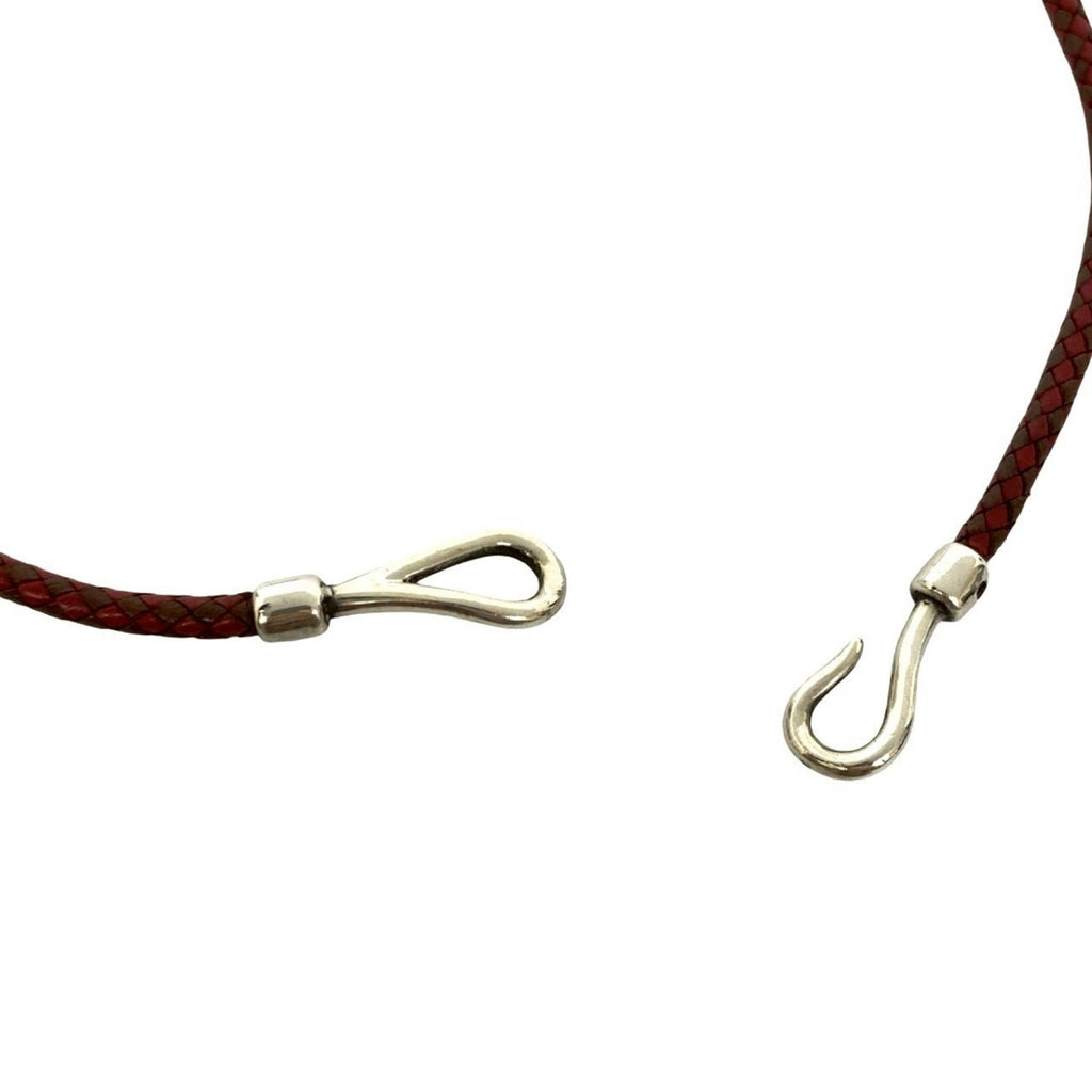 Pendant Necklace Leather and Sterling Silver
