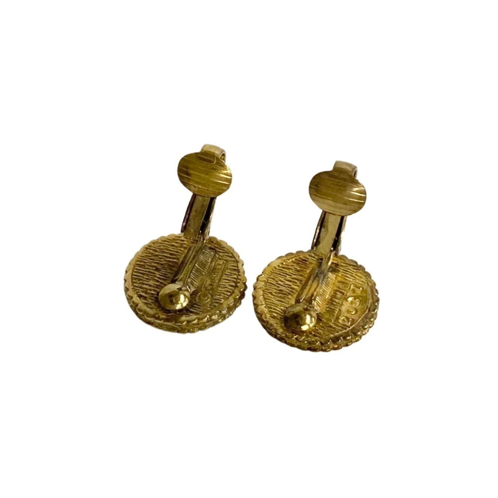 CC Logo Clip-On Earrings Metal Gold-Tone Metal