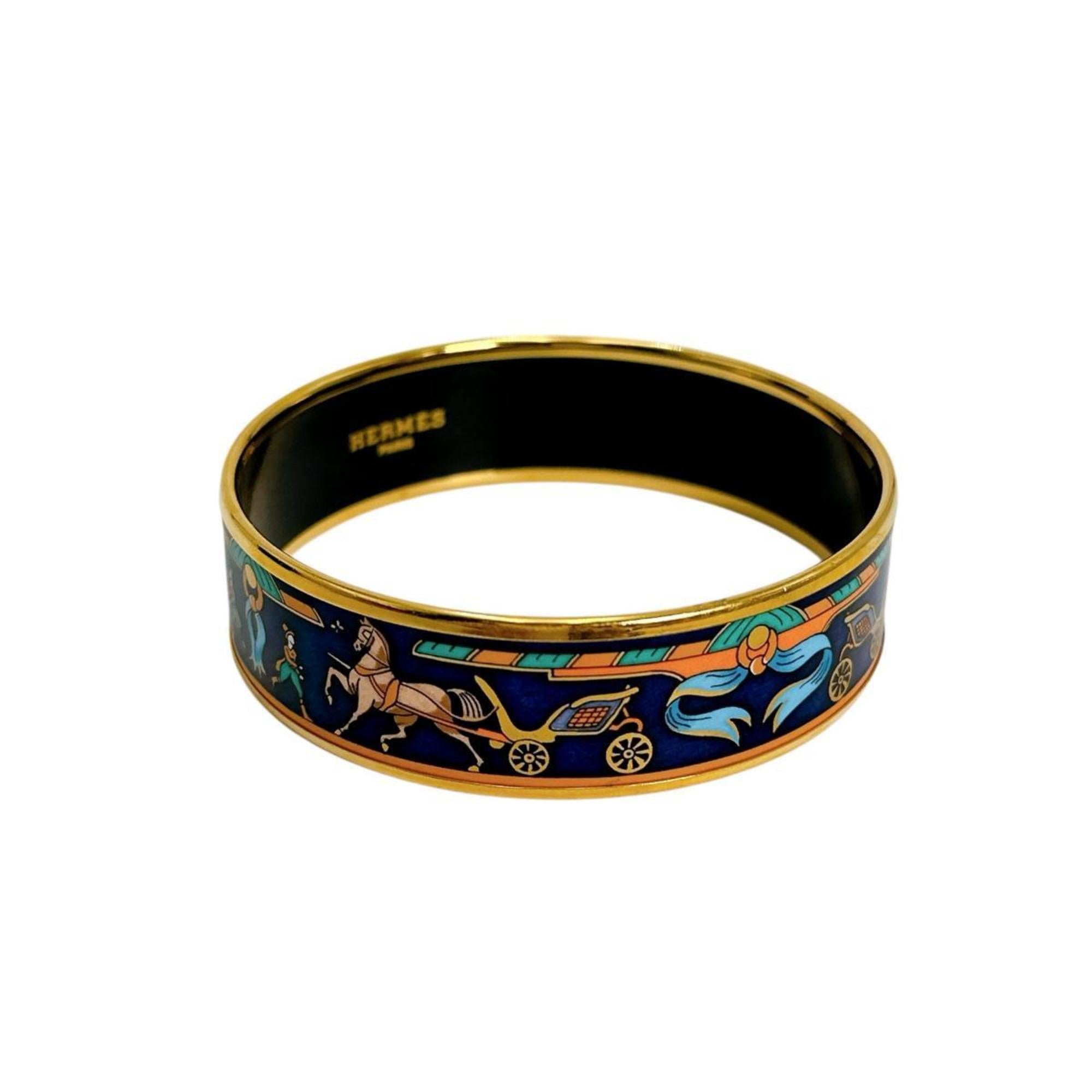 Emaille Bracelet Blue and Gold Large