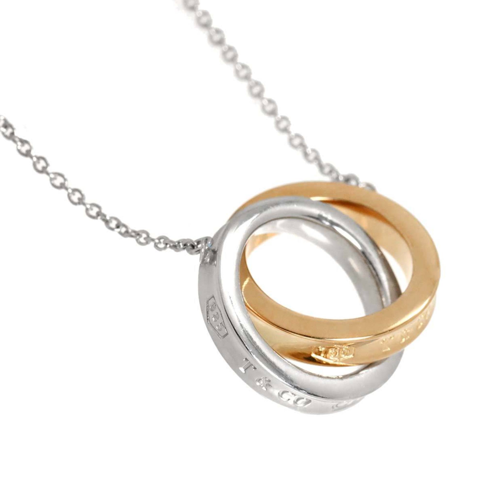 Pendant Necklace 18K Rose Gold and Sterling Silver