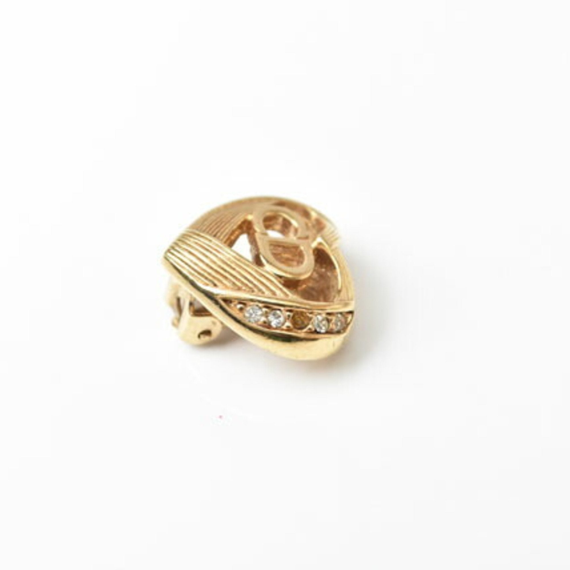 Earrings Rhinestone Gold-Tone Metal
