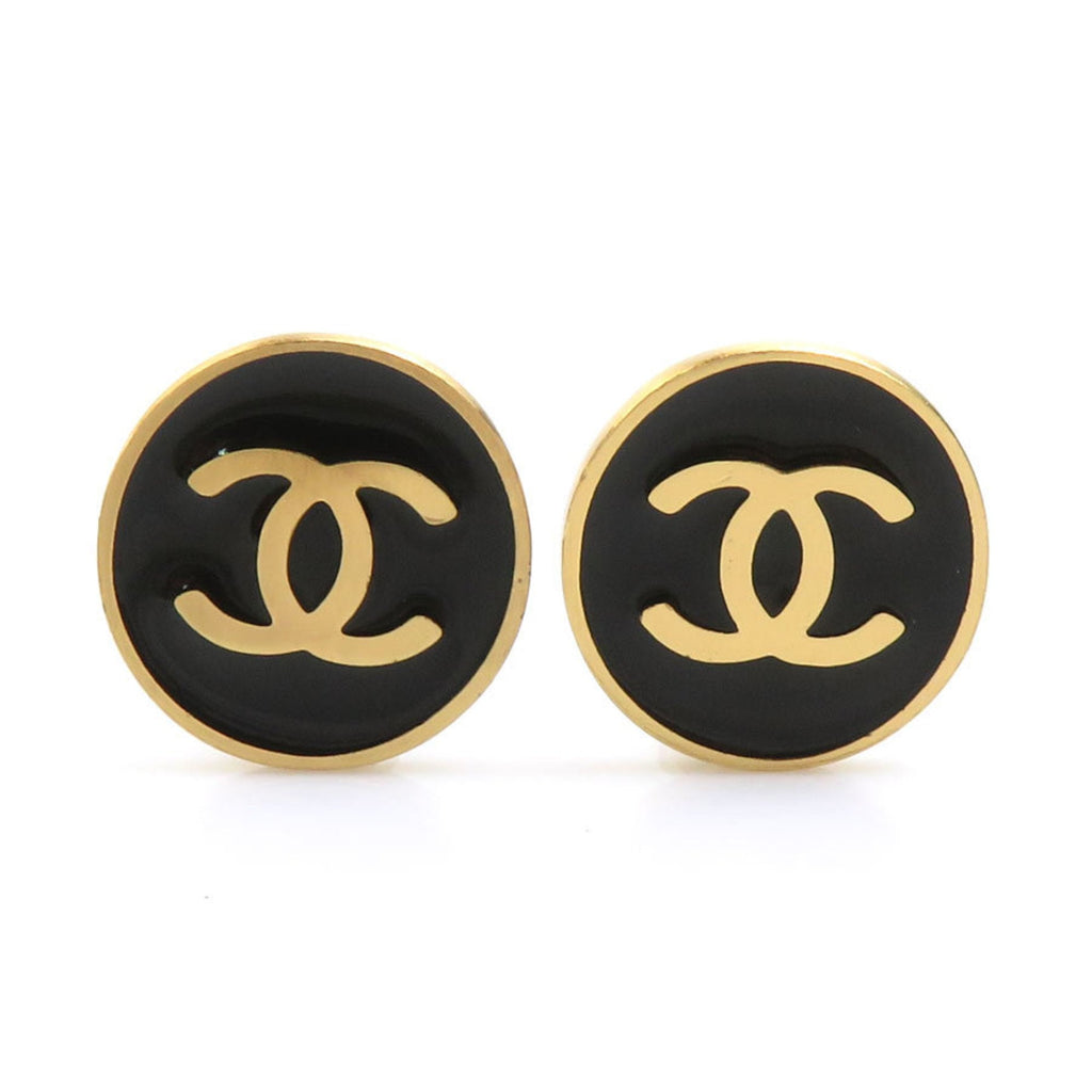 CC Logo Clip-On Earrings Gold-Tone Metal