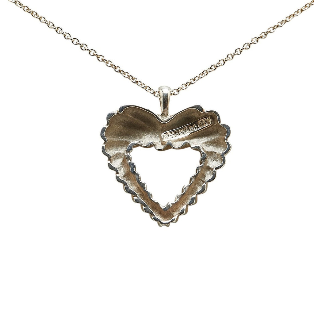 Twisted Heart Pendant Necklace Sterling Silver