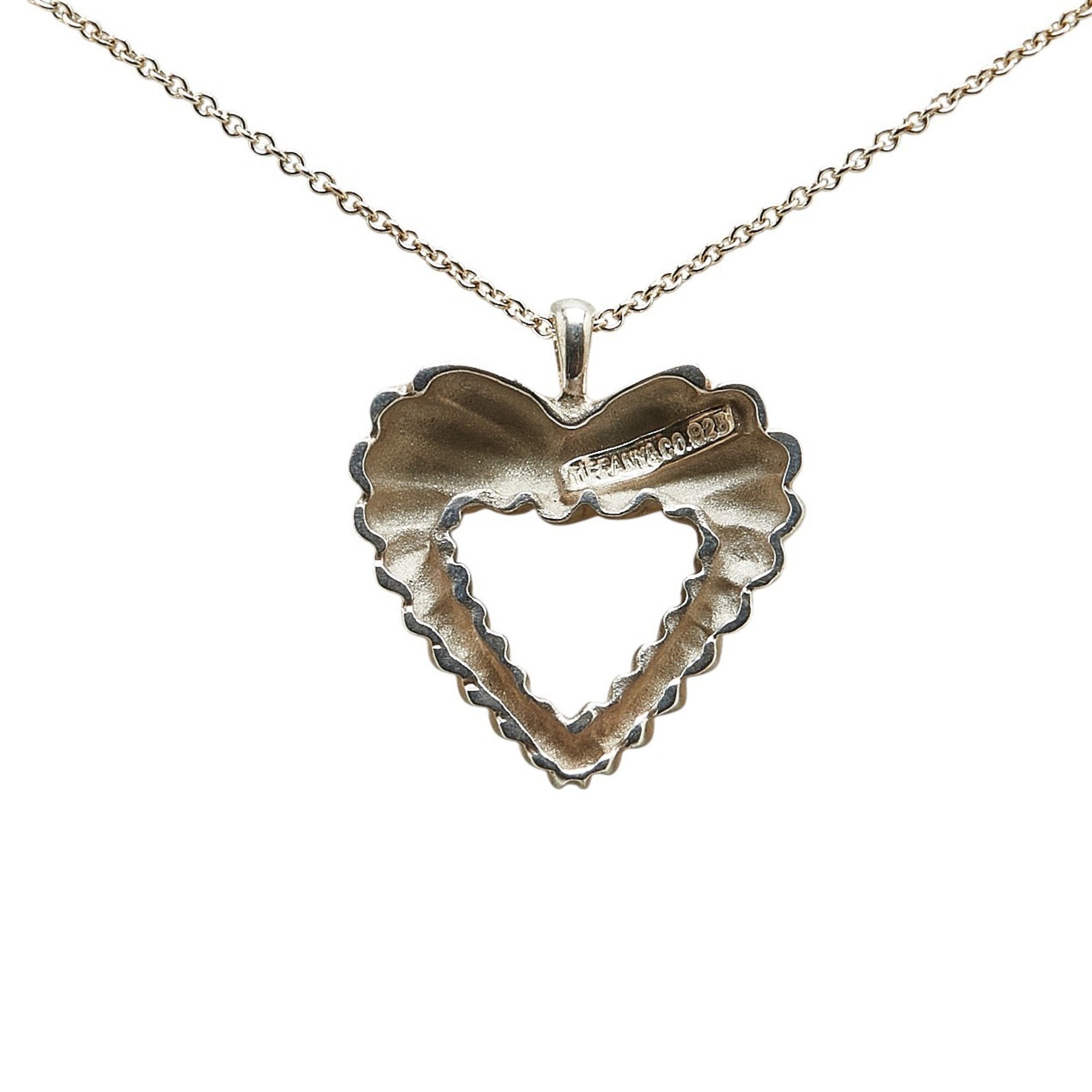 Twisted Heart Pendant Necklace Sterling Silver