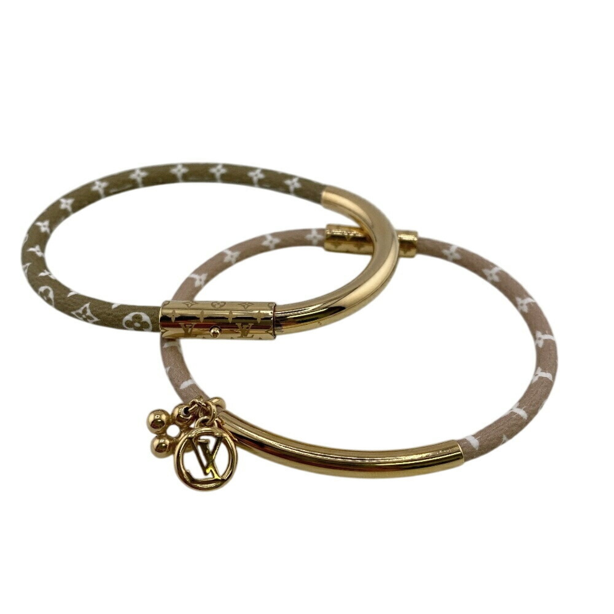 Monogram Bracelet Gold and Leather