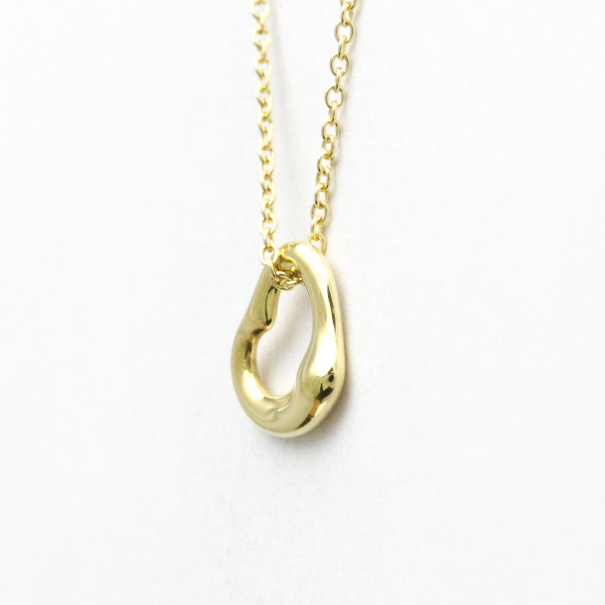 Open Heart Pendant Necklace 18K Yellow Gold 11mm