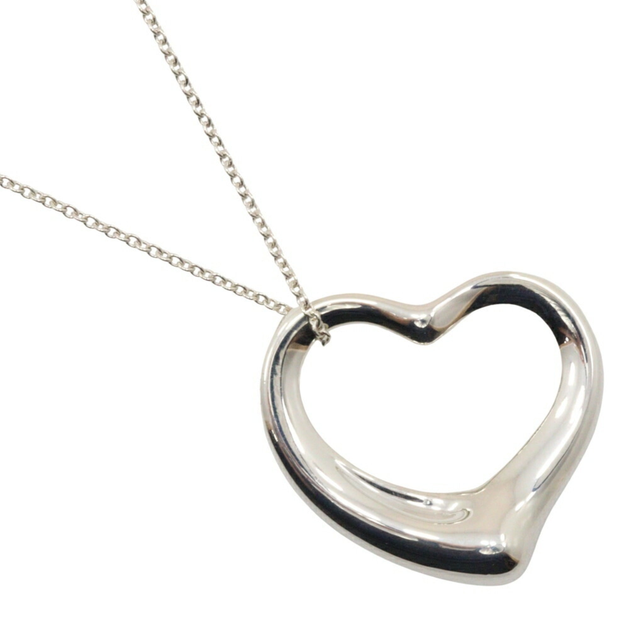 Open Heart Pendant Necklace Sterling Silver