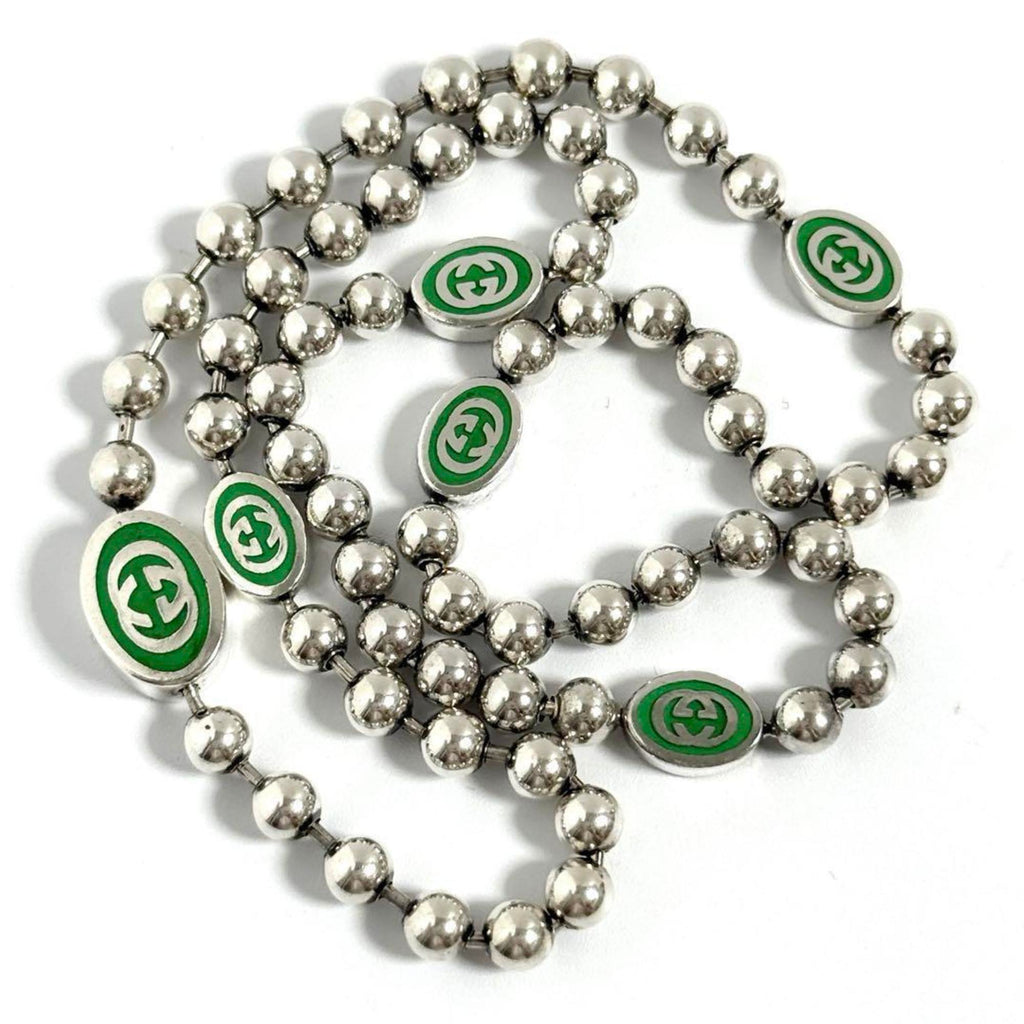 GG Ball Chain Pendant Necklace Sterling Silver