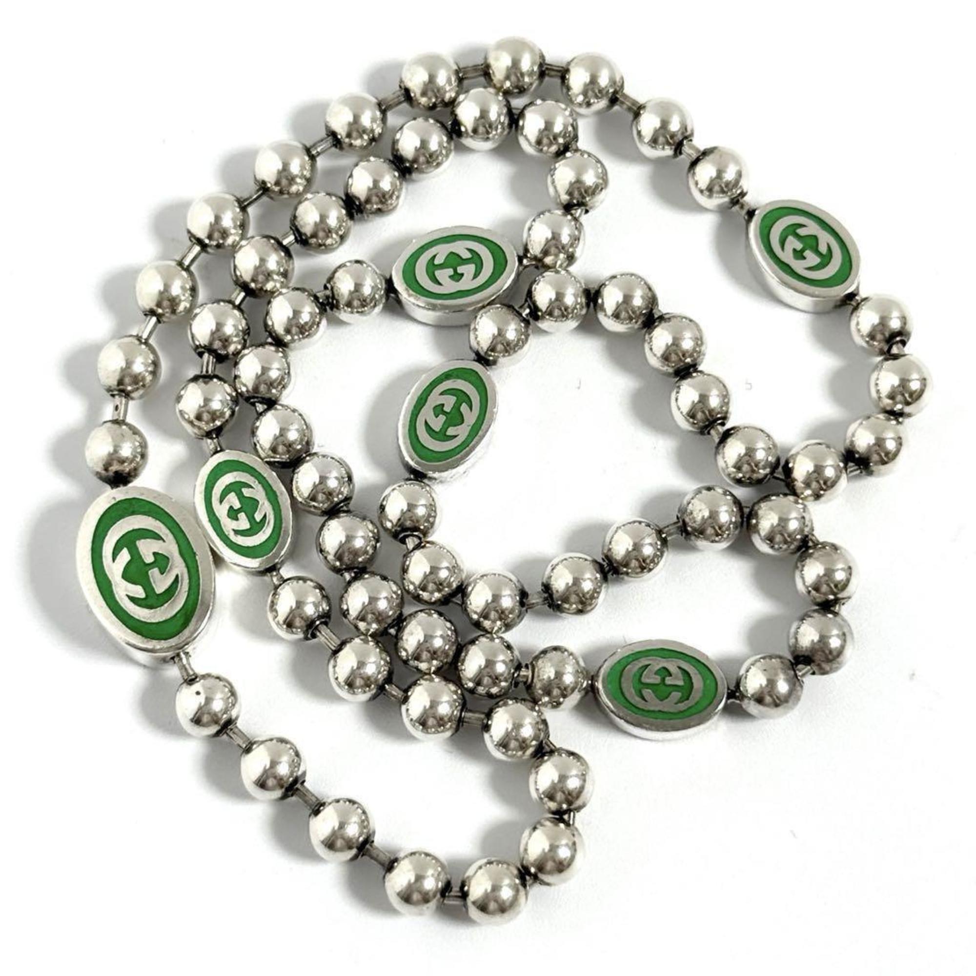 GG Ball Chain Pendant Necklace Sterling Silver