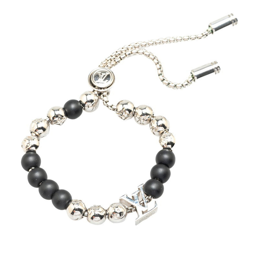 Monogram Bracelet Black and Silver Metal