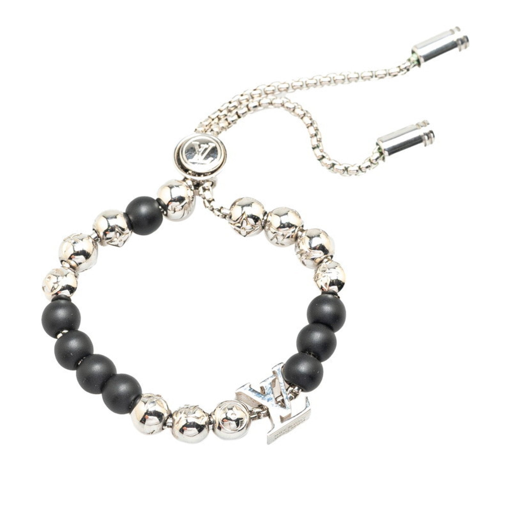 Monogram Bracelet Black and Silver Metal