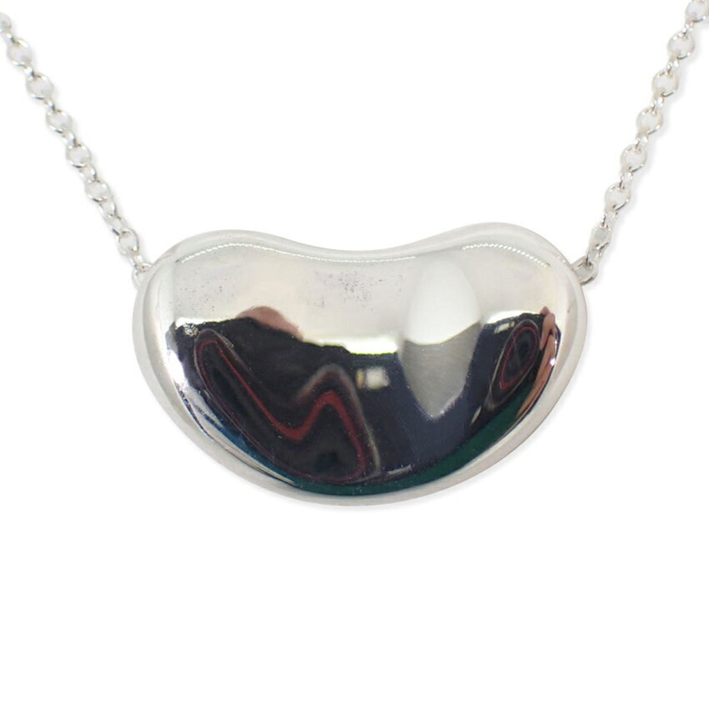 Bean Pendant Necklace Sterling Silver 11mm