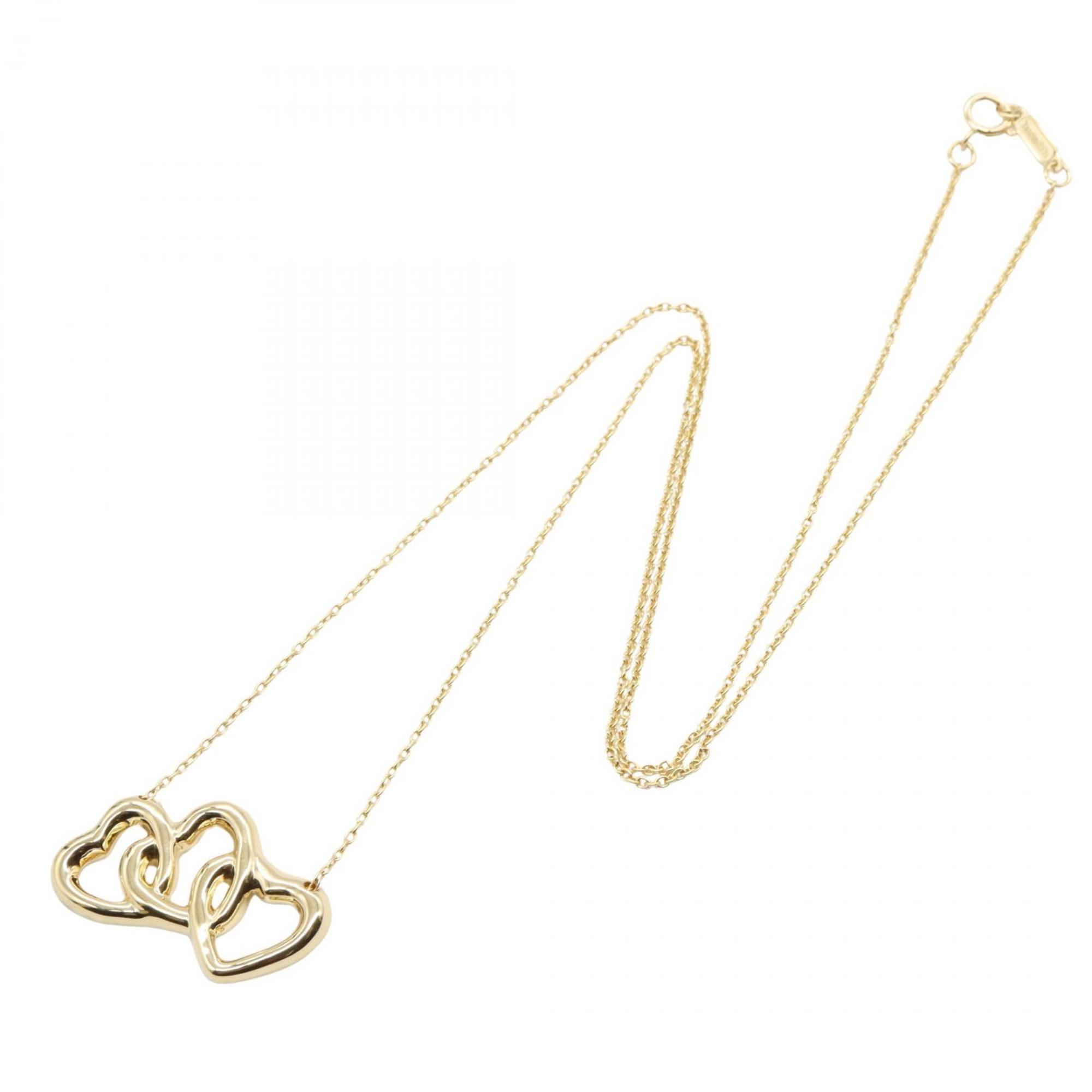 Triple Heart Pendant Necklace 18K Yellow Gold