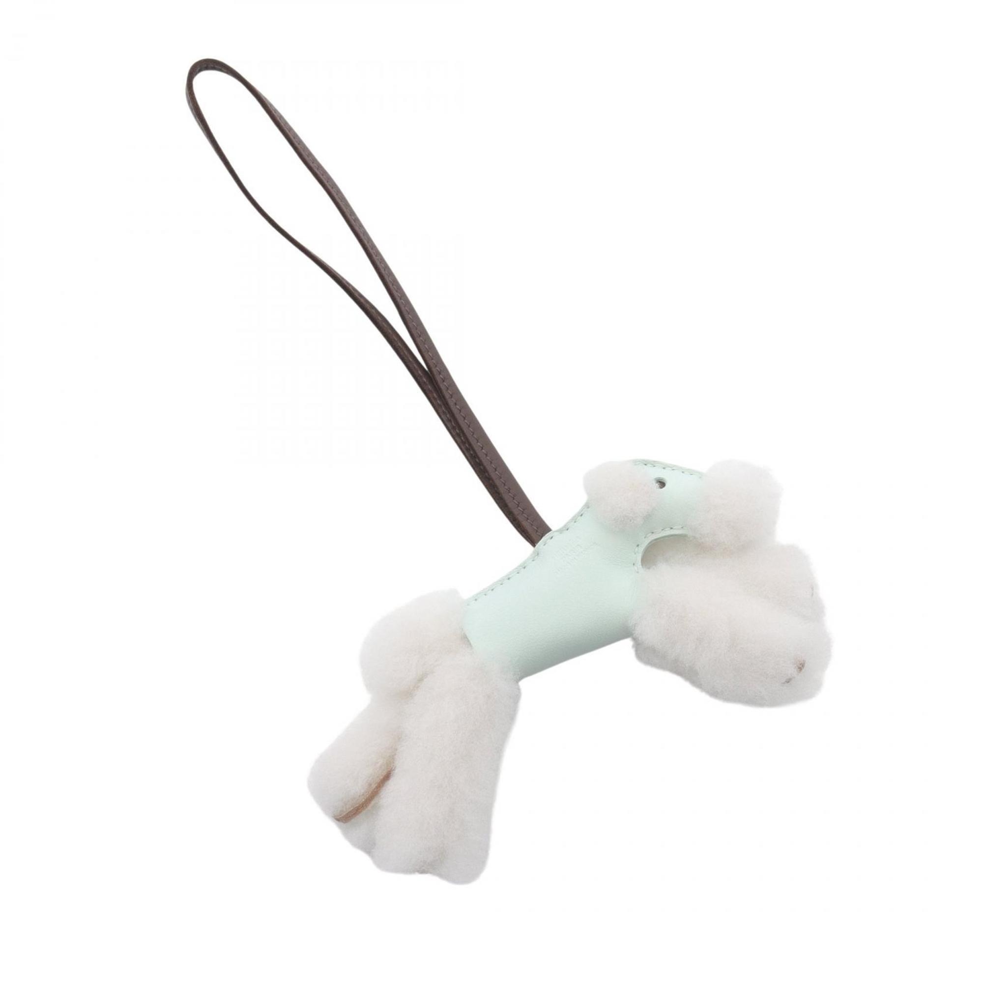 Charm Agneau Milo and Leather Brown Green White Handbag Charm