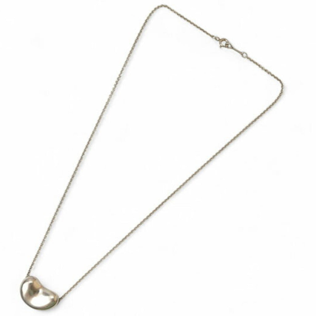 Bean Pendant Necklace Sterling Silver 12mm