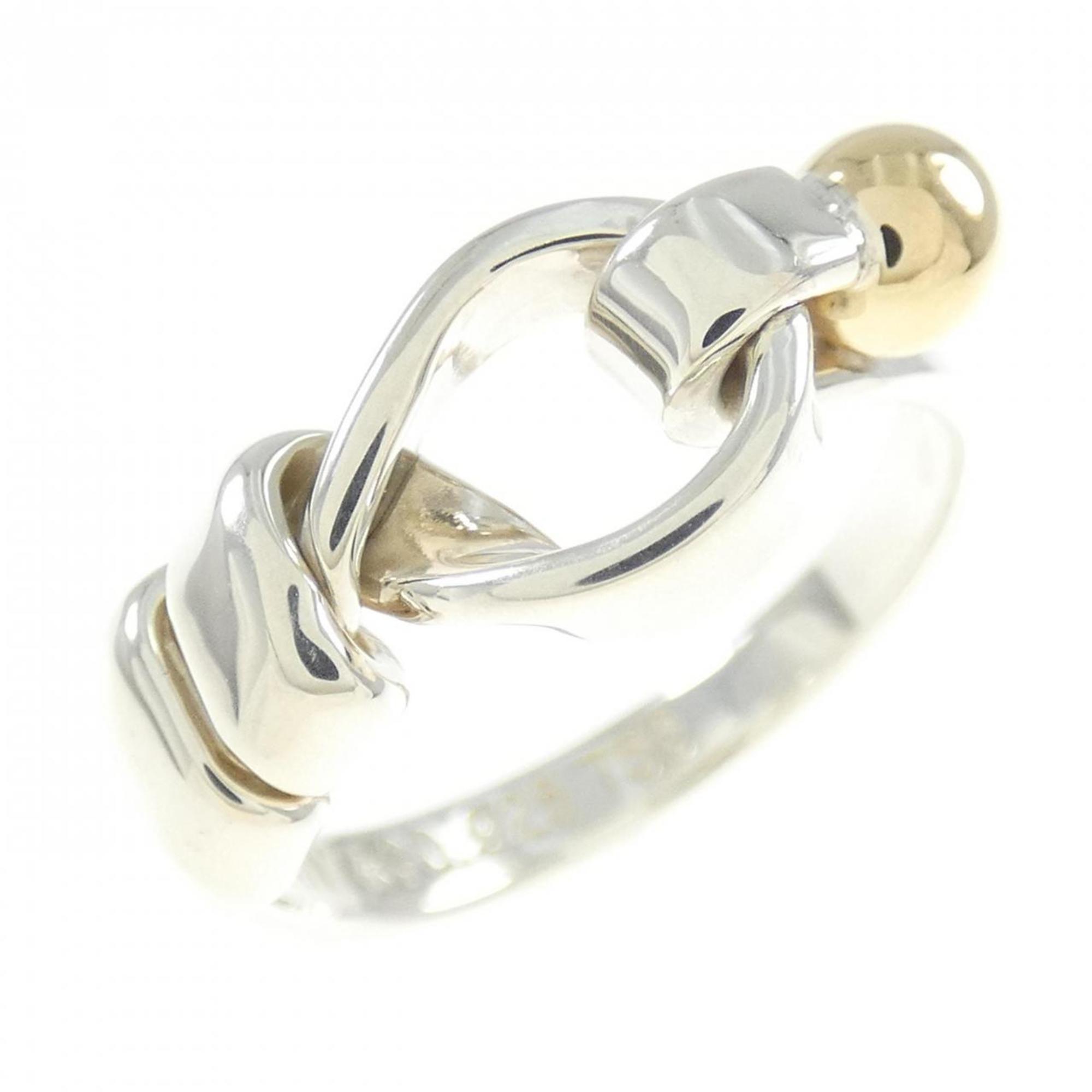 Flatwire Love Knot Ring Sterling Silver and 18K Yellow Gold