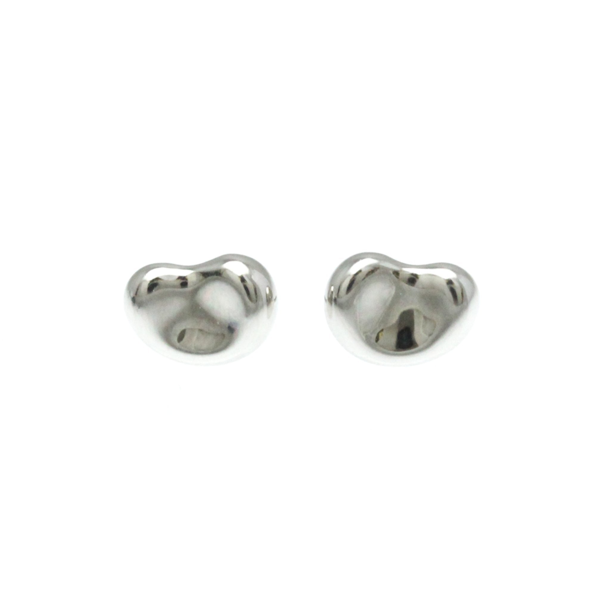 Bean Earrings Sterling Silver and Platinum 11.5mm Platinum