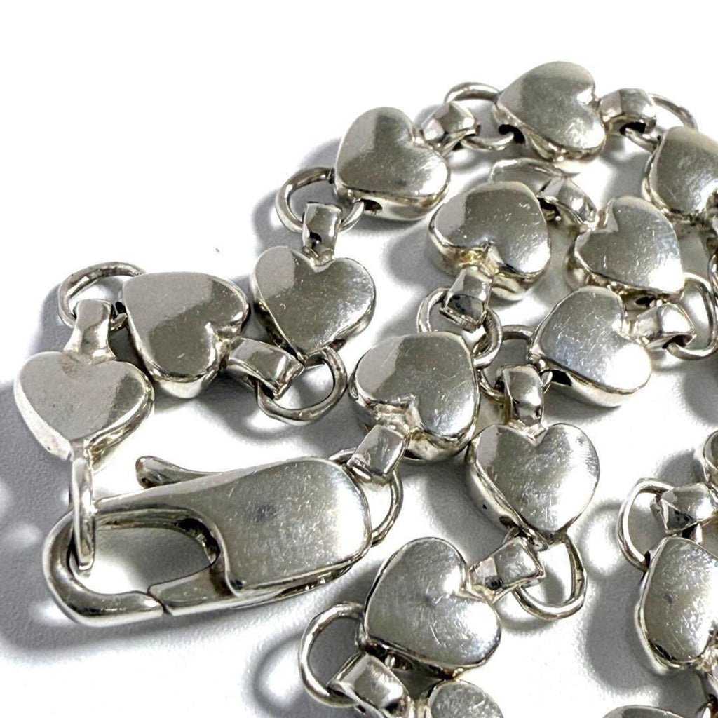 Puff Heart Bracelet Sterling Silver