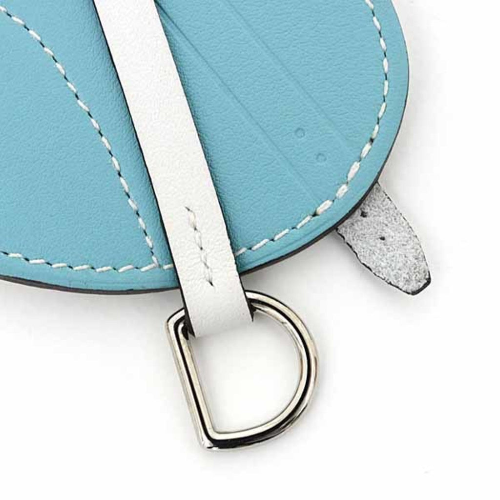 Paddock Sailor Charm Saddle Swift Leather Blue and White Handbag Charm