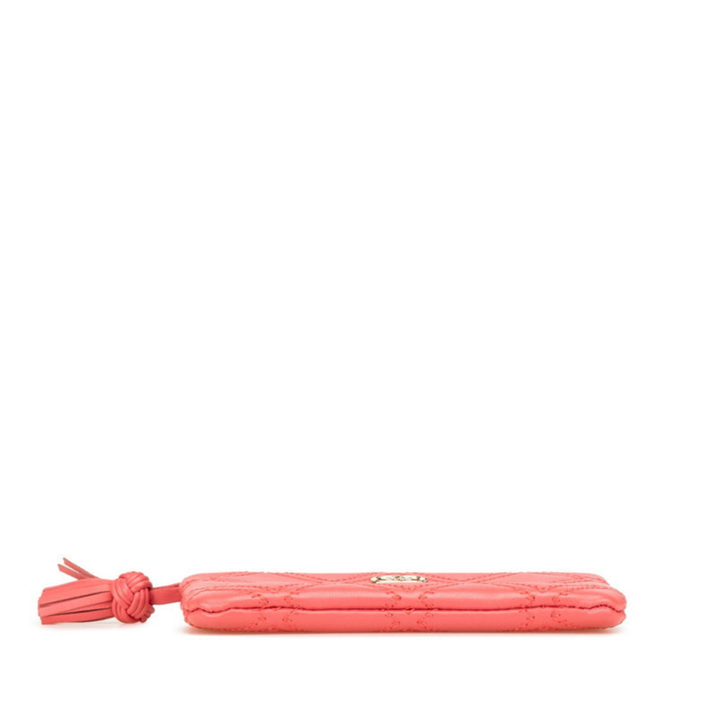 Double Stitch Tassel Wallet on Chain Quilted Lambskin