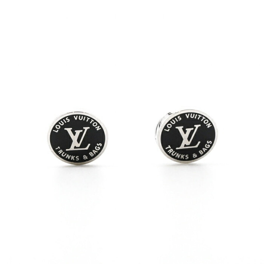 Cufflinks Enamel and Sterling Silver Black Bracelet