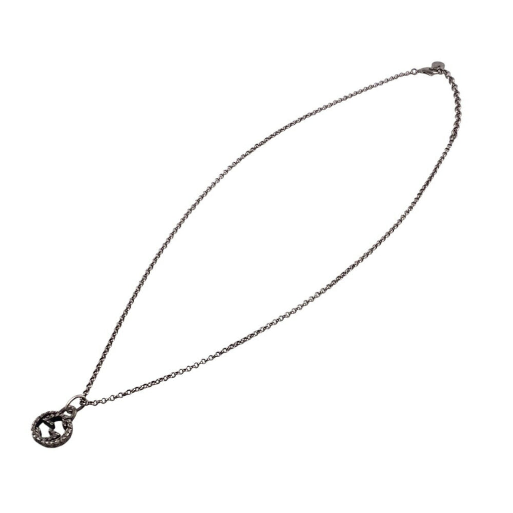 Interlocking G Arabesque Pendant Necklace Sterling Silver