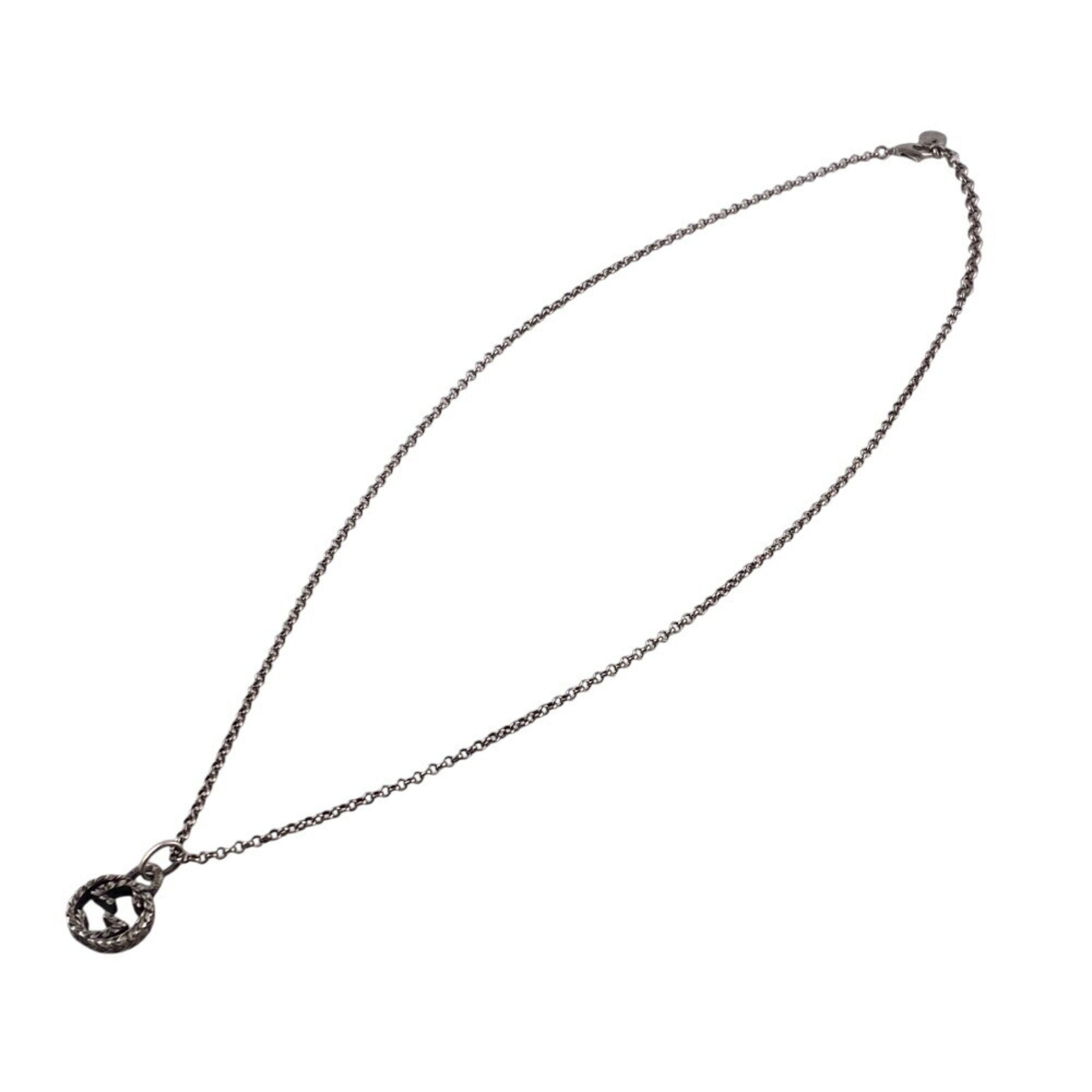 Interlocking G Arabesque Pendant Necklace Sterling Silver