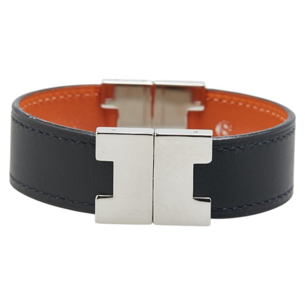 Swift Leather and Metal Bracelet Black Brown