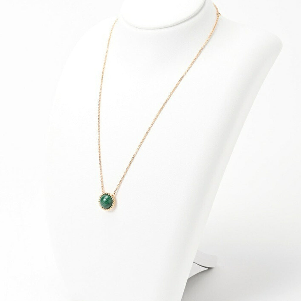 Perlee Pendant Necklace 18K Yellow Gold with Malachite