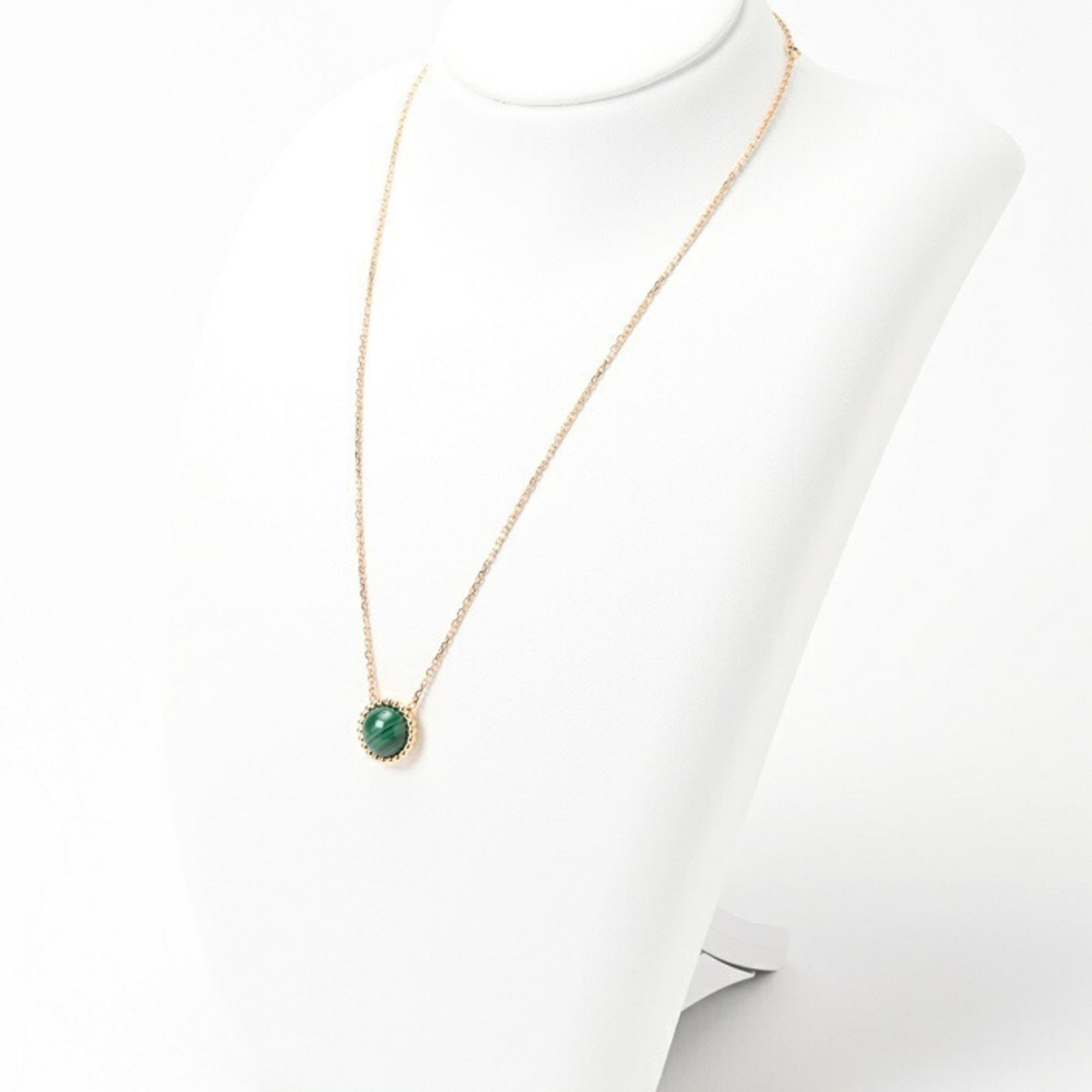 Perlee Pendant Necklace 18K Yellow Gold with Malachite