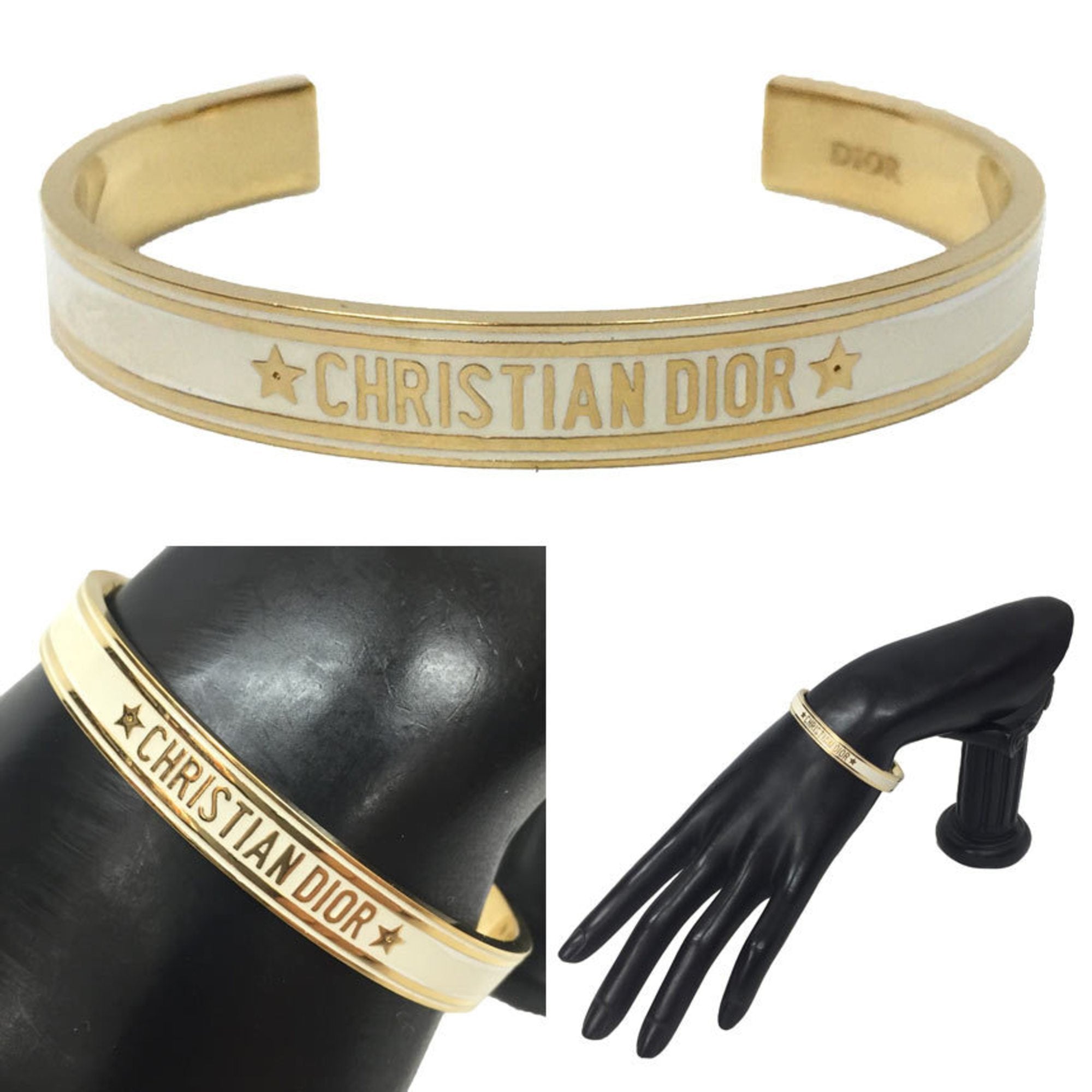 Bangle Lacquer and Metal White Bracelet