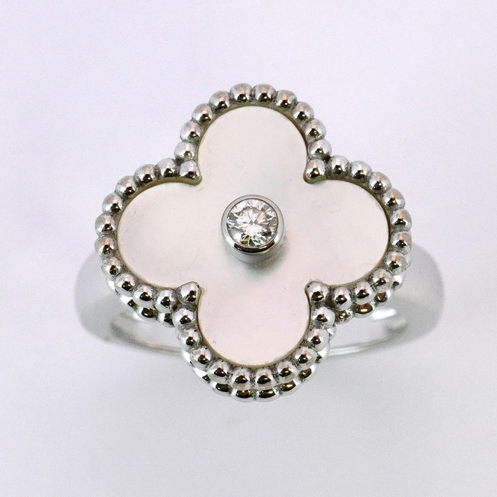 Alhambra Ring 18K White Gold and Mother of Pearl