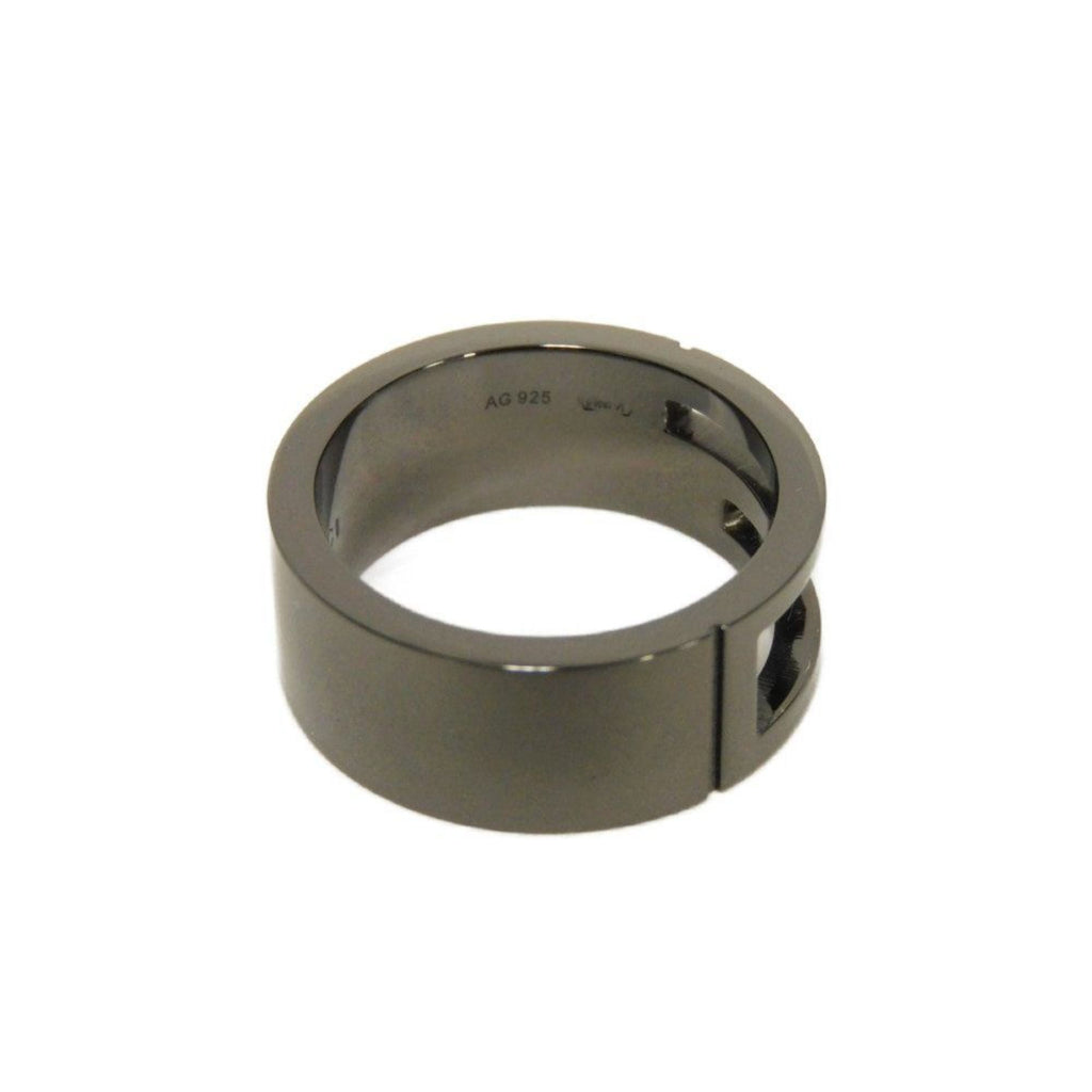 Blunt Cutout Ring Sterling Silver Gunmetal