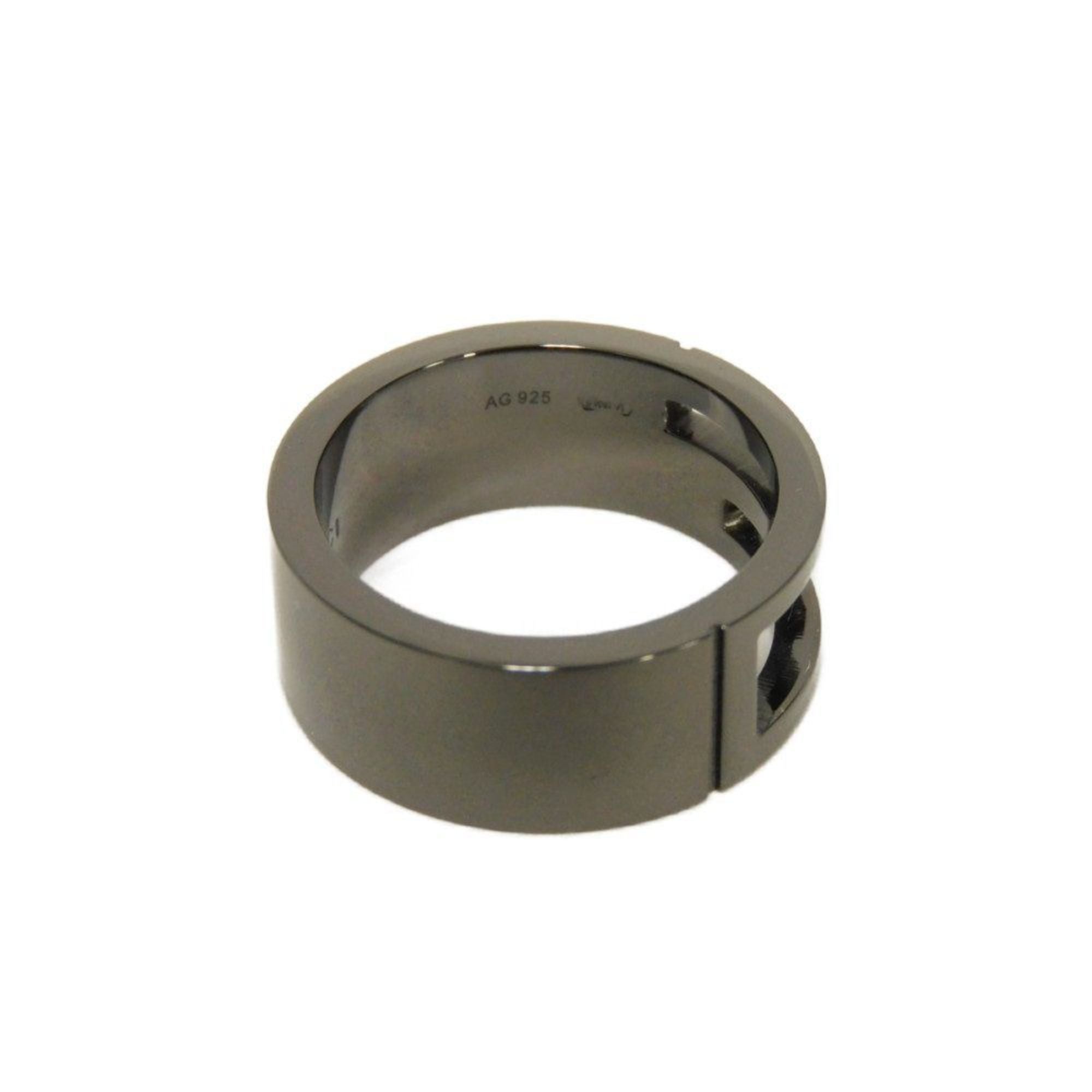 Blunt Cutout Ring Sterling Silver Gunmetal