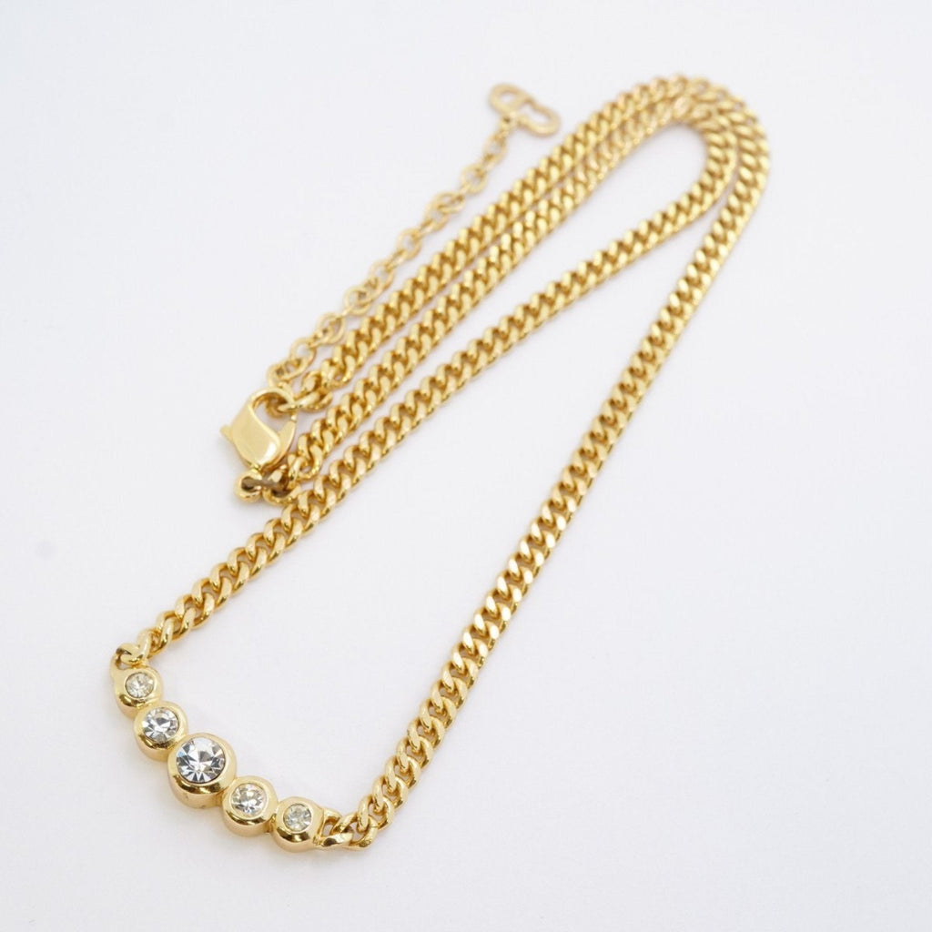 Pendant Necklace Gold with Rhinestone