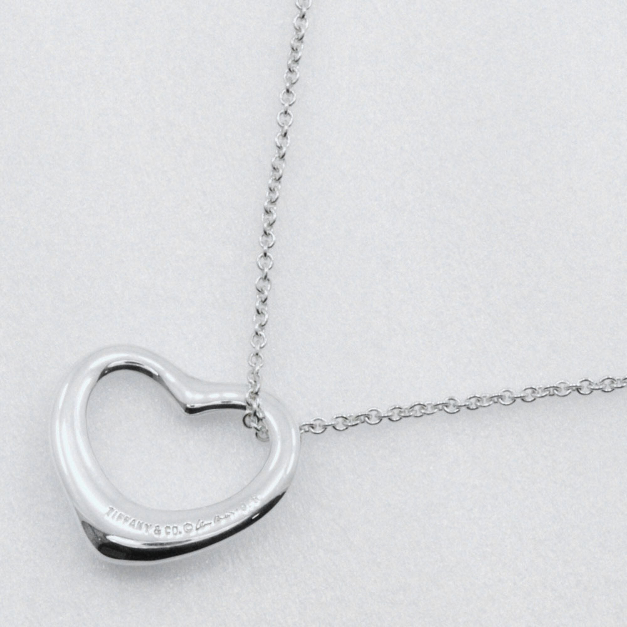 Open Heart Pendant Necklace Sterling Silver 21mm