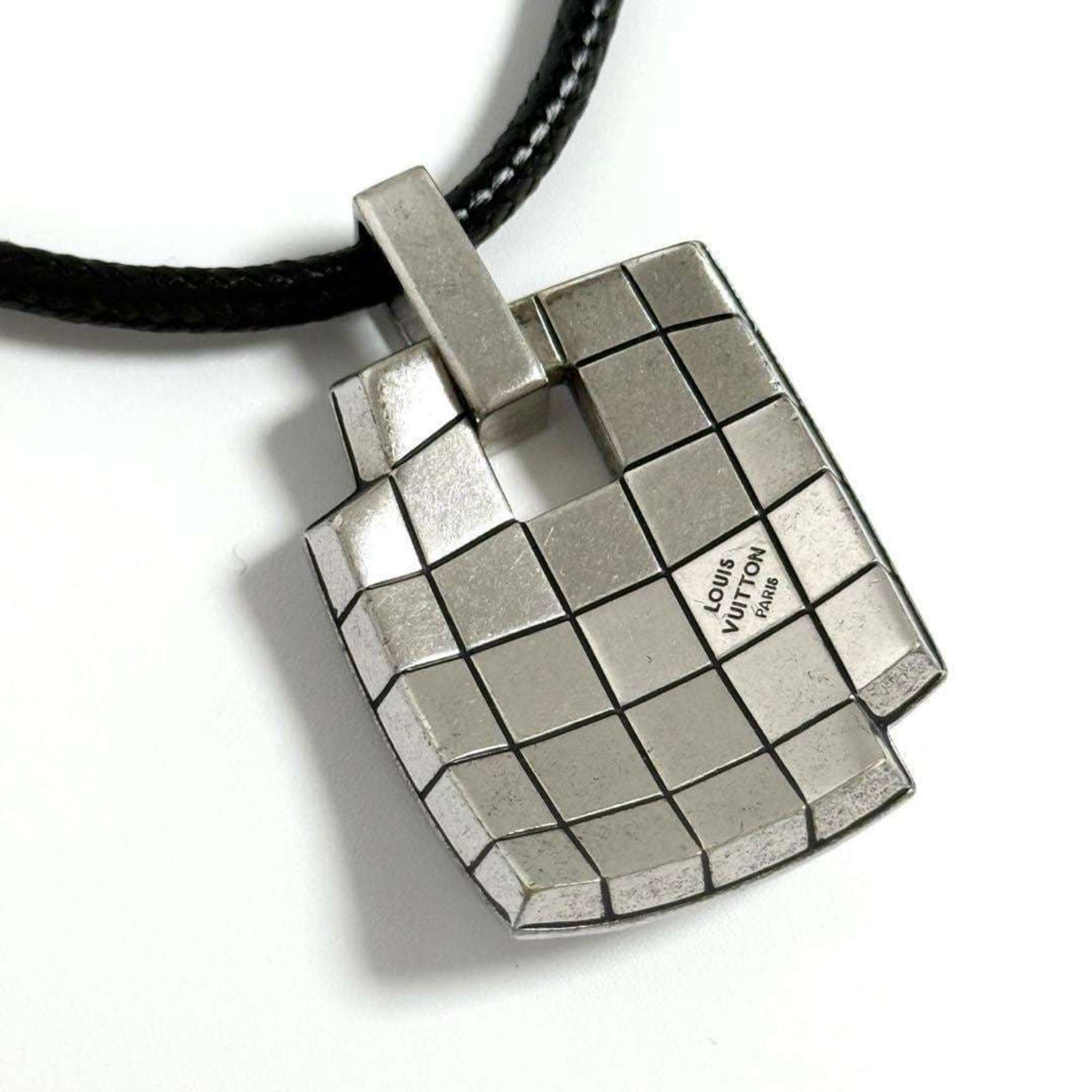 Damier Mosaic Pendant Necklace Metal